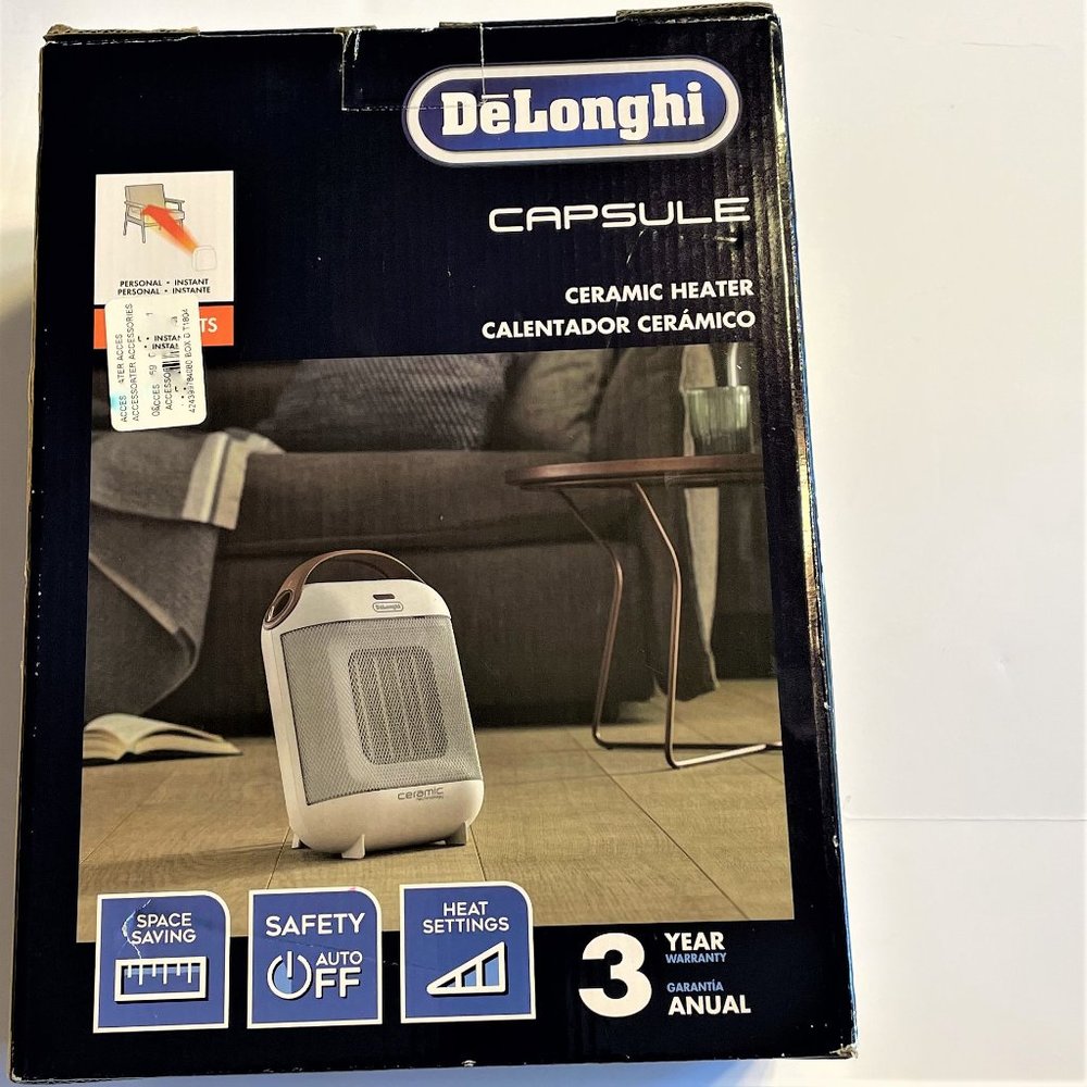 DeLonghi Capsule Ceramic Heater 1500W-2 Settings